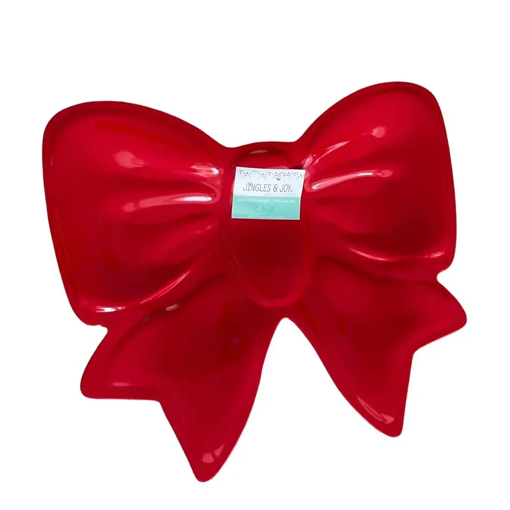Red Bow Shaped Melamine Platter 17in x16in Valentines Day Home Decor New